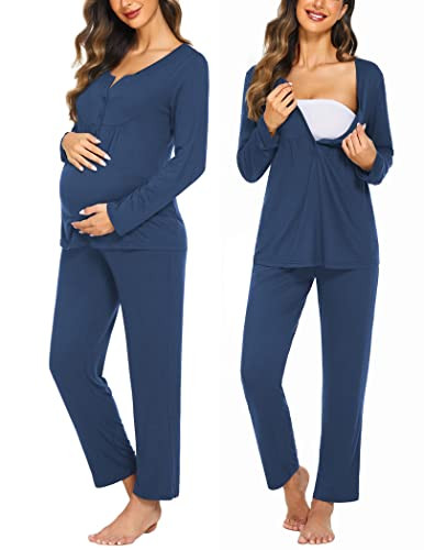 Ekouaer Maternity Nursing Pajama Sets Labor Delivery Pjs Long Sleeve Breastfeeding Pajamas Pregna... | Amazon (US)
