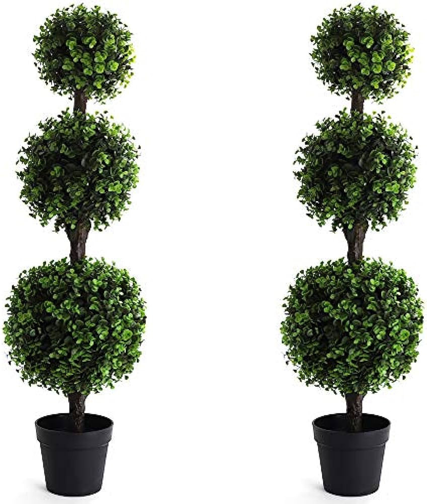 Bornbridge Artificial Boxwood Topiary Ball Tree - 4' Boxwood Ball Tree - Indoor/Outdoor Topiary T... | Amazon (US)