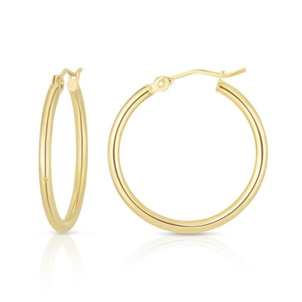2 mm Gold Tube Hoops | Ring Concierge