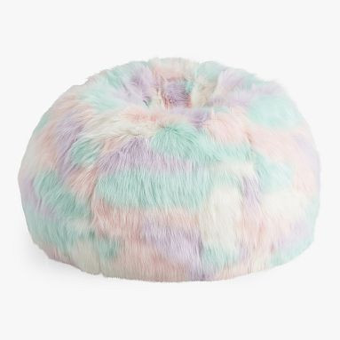 Large Unicorn Faux Fur Bean Bag Chair | Pottery Barn Teen