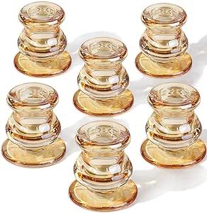 NITIME Gold Candle Holders - Set of 6 Candlestick Holders - Taper Candle Holders for Table Center... | Amazon (US)