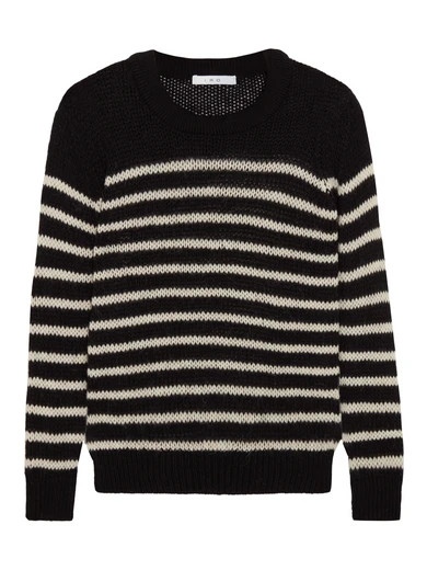 IRO - Striped Knitted Sweater - Black | NET-A-PORTER (UK & EU)
