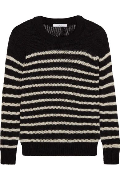 IRO - Striped Knitted Sweater - Black | NET-A-PORTER (UK & EU)