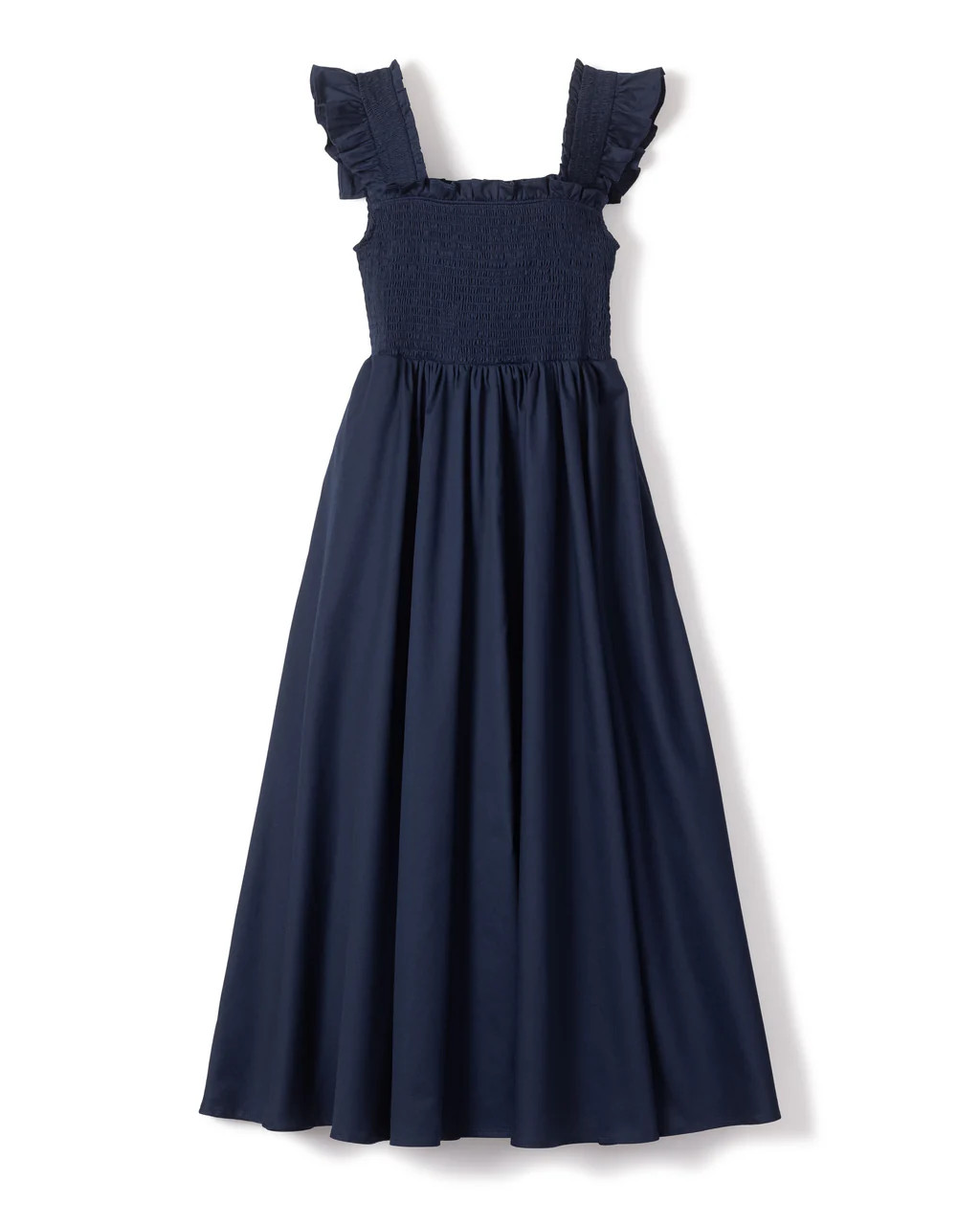 Women's Twill Margaux Dress in Navy | Petite Plume
