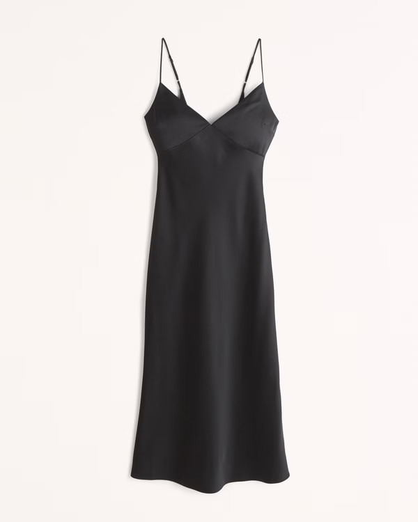 Women's Satin Slip Midi Dress | Women's Dresses & Jumpsuits | Abercrombie.com | Abercrombie & Fitch (US)