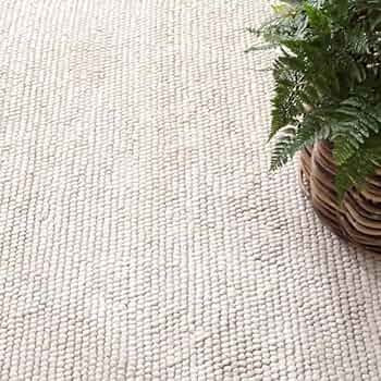 S & L Homes Wool Cotton Hand Woven Chunky Knit Popcorn Rug - Ivory Contemporary Area Rug for Livi... | Amazon (US)