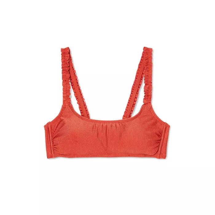 Juniors' Ruffle Strap Bralette Bikini Top - Xhilaration™ Copper | Target