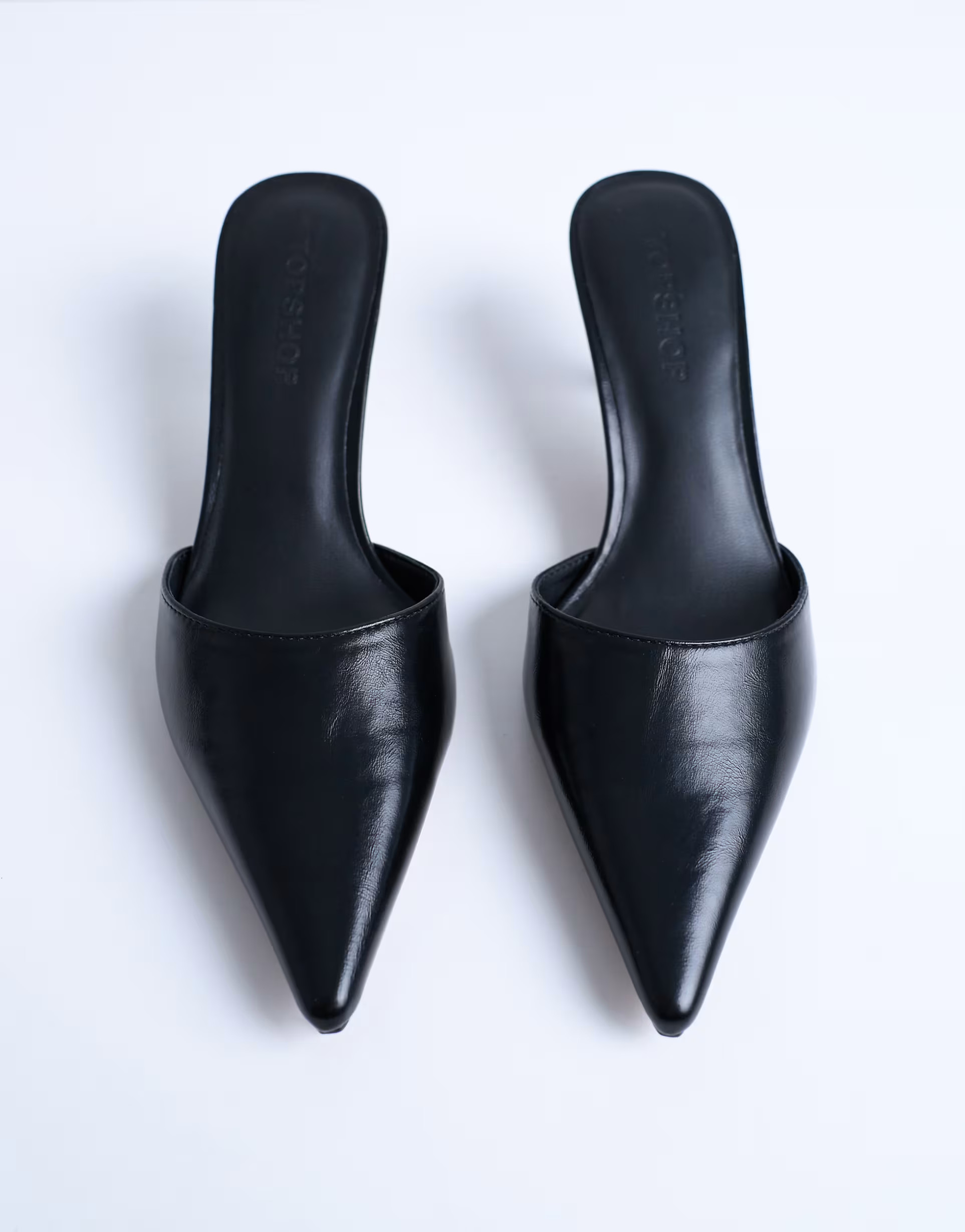 Topshop Dorota kitten heel pointed mule in black | ASOS (Global)