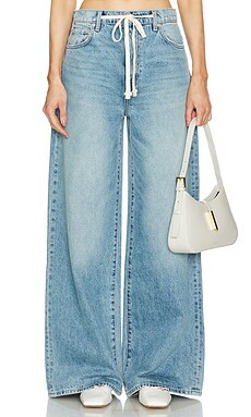 GRLFRND x Maggie MacDonald Lucia Drawstring Baggy Wide Leg in Memphis Blue from Revolve.com | Revolve Clothing (Global)