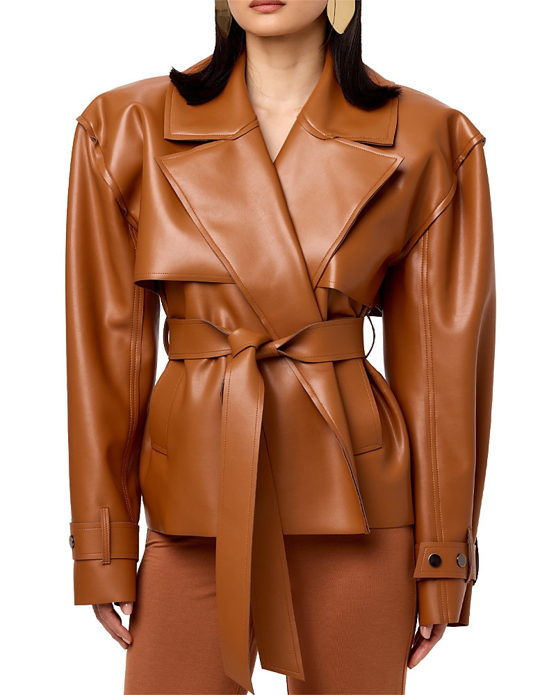 Naked Wardrobe Leather Cropped Trench Jacket | Bloomingdale's (US)