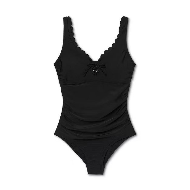Women's Grommet Scallop High Coverage One Piece Swimsuit - Kona Sol™ | Target