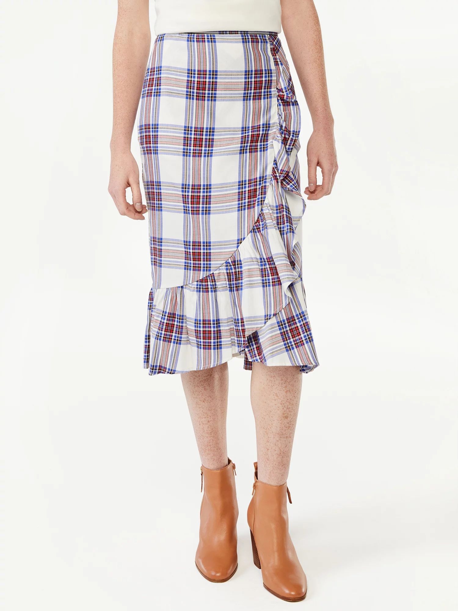 Free Assembly Women's Ruffle Midi Skirt | Walmart (US)
