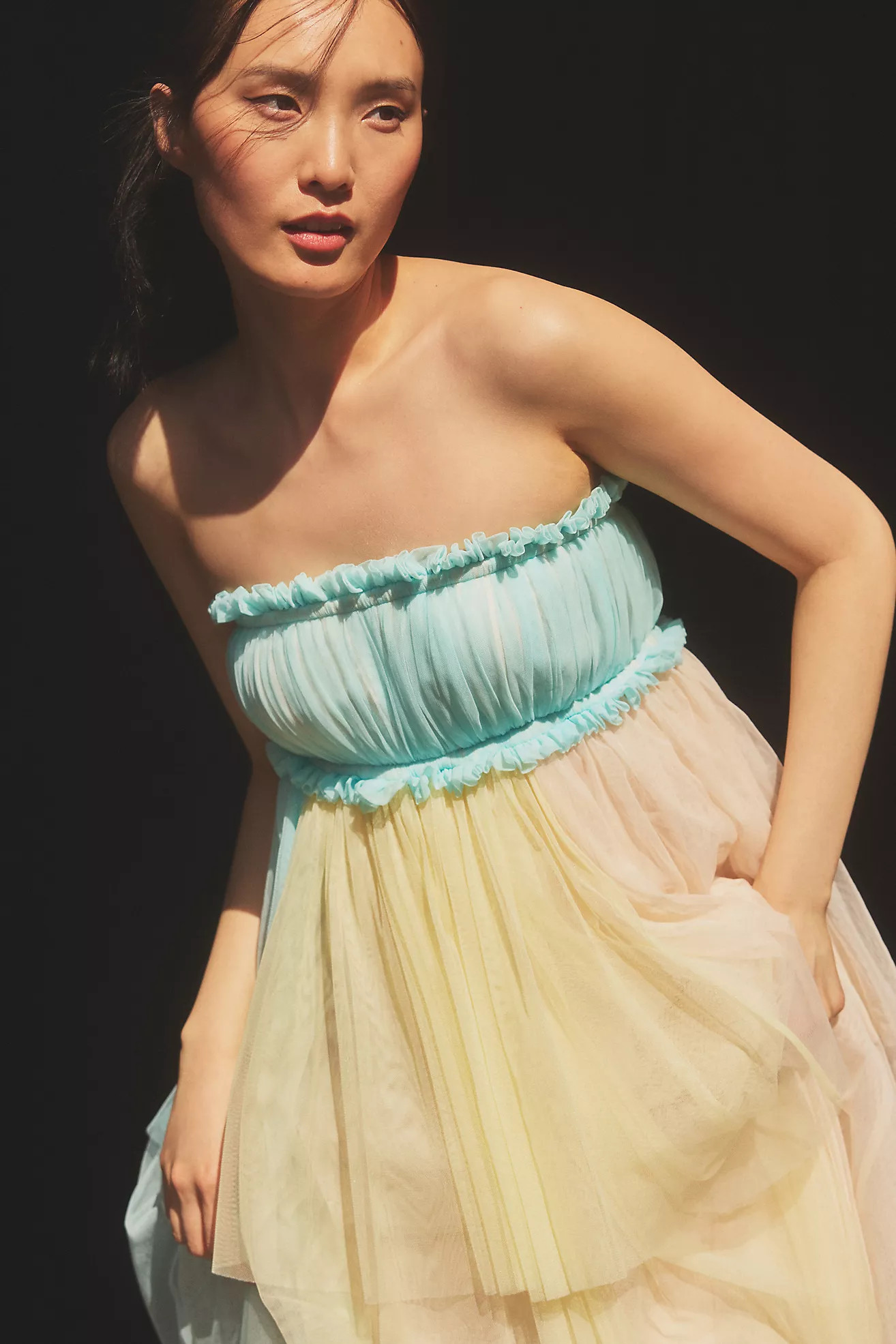 Pernille Rosenkilde Strapless Tiered Tulle Dress | Anthropologie (US)
