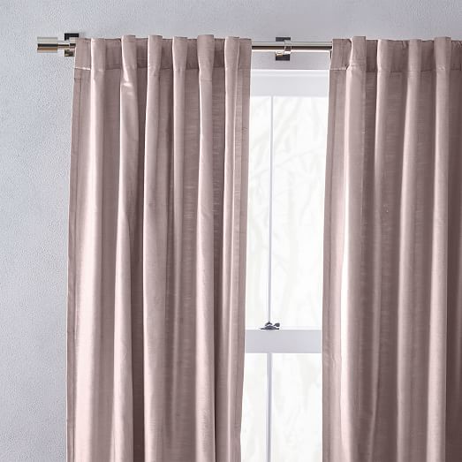 Cotton Luster Velvet Curtain - Dusty Blush | West Elm (US)