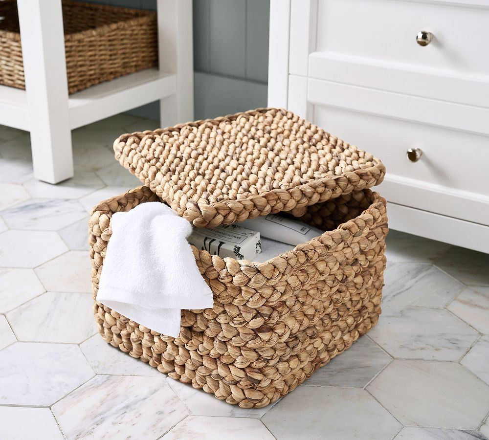 Beachcomber Handwoven Lidded Baskets | Pottery Barn (US)