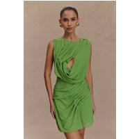 Oria Chiffon Mini Dress / Green | MESHKI | M | MESHKI US