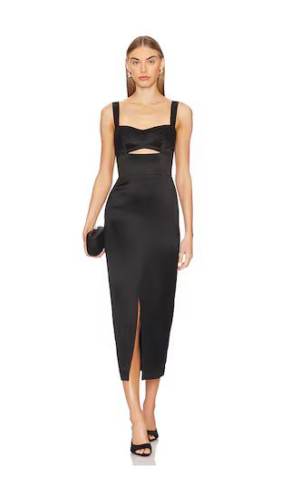 Gia Bonded Corset Bodice Dress in Black | Revolve Clothing (Global)