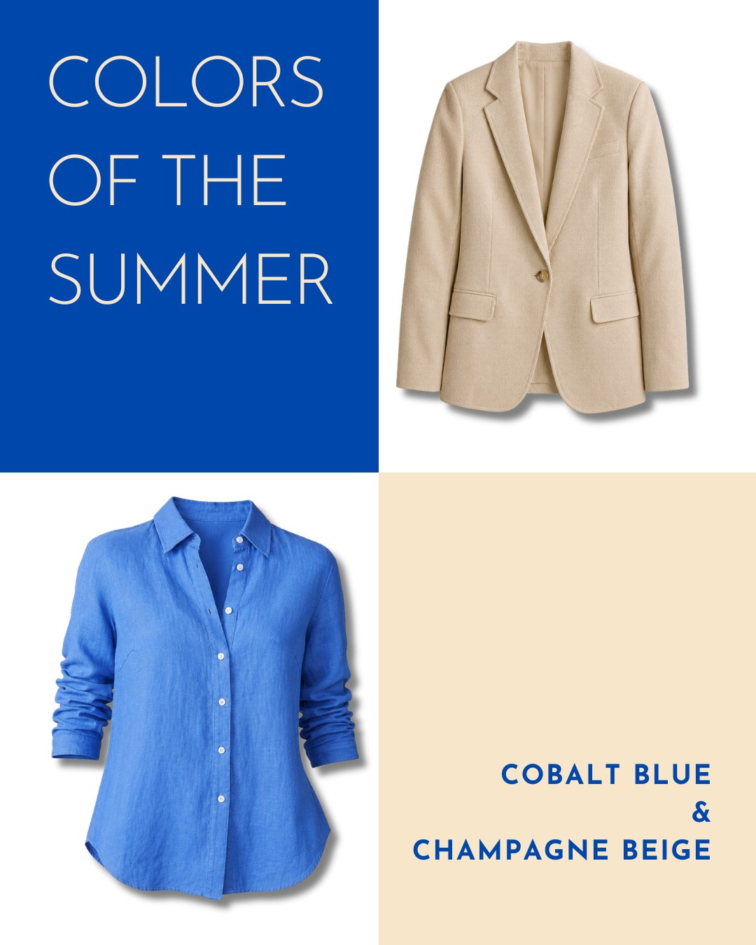 Colors of the summer is here! Dreamy cobalt blue and champagne beige are beautiful pairings to add to your collection this season. Shop all of my favorite pieces💙

#LTKootd #LTKSeasonal #LTKOver40
