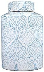 Creative Co-op Blue & White Decorative Ginger Jar with Lid | Amazon (US)