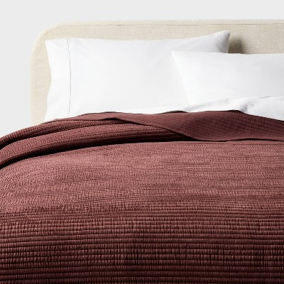 King Ruched Velvet Quilt Berry - Threshold™ | Target