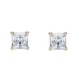 SWAROVSKI Attract Pierced Stud Earrings, Square-Cut Clear Crystals on Rose-Gold Tone Finish Setting, | Amazon (US)