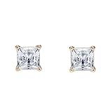 SWAROVSKI Attract Pierced Stud Earrings, Square-Cut Clear Crystals on Rose-Gold Tone Finish Setting, | Amazon (US)