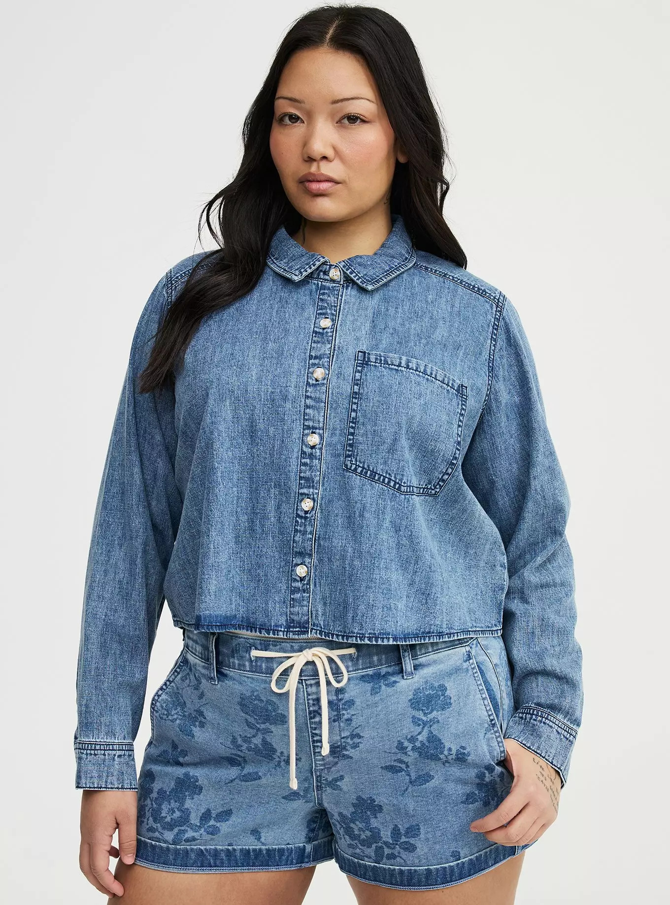 Cropped Denim Shirt | Torrid (US & Canada)