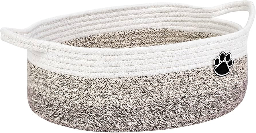 Dog Toy Easter Basket, Toy Box and Bin for Dog Cat Storage, 13.5" X 11" X 5" Small Woven Rope Bas... | Amazon (US)