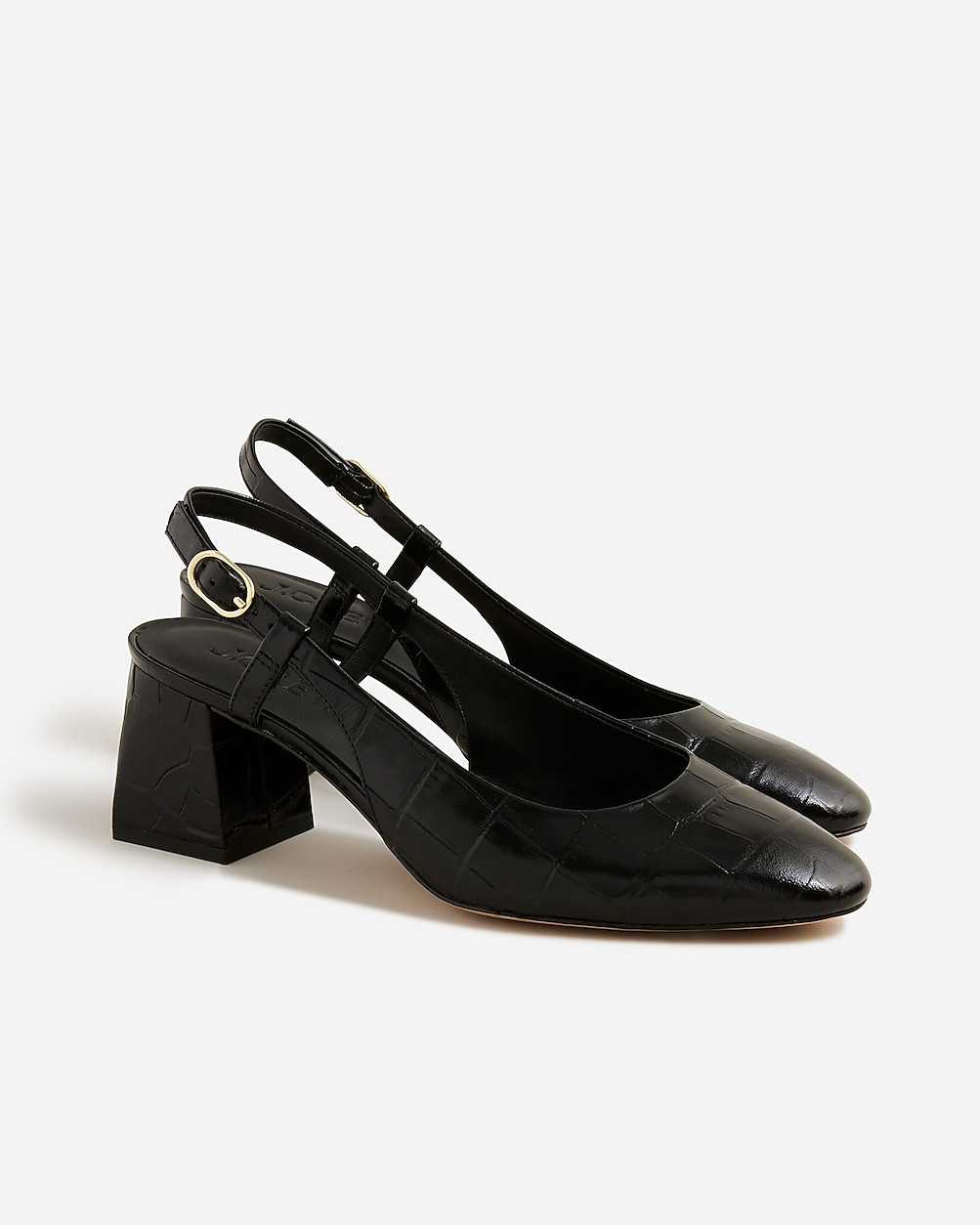 Layne slingback heels in croc-embossed leather | J. Crew US