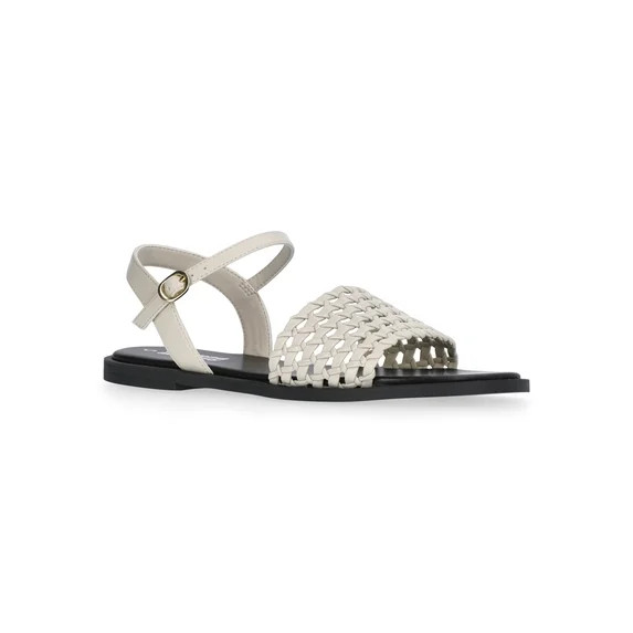 Weekend Academy Girls Faux Leather Woven Sandals | Walmart (US)