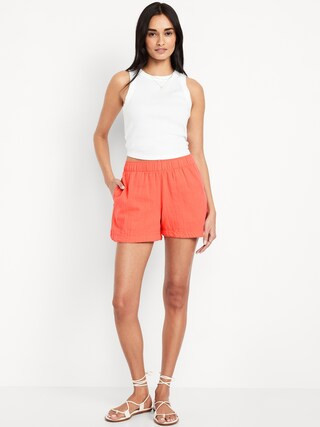 High-Waisted Crinkle Gauze Shorts -- 4-inch inseam | Old Navy (US)