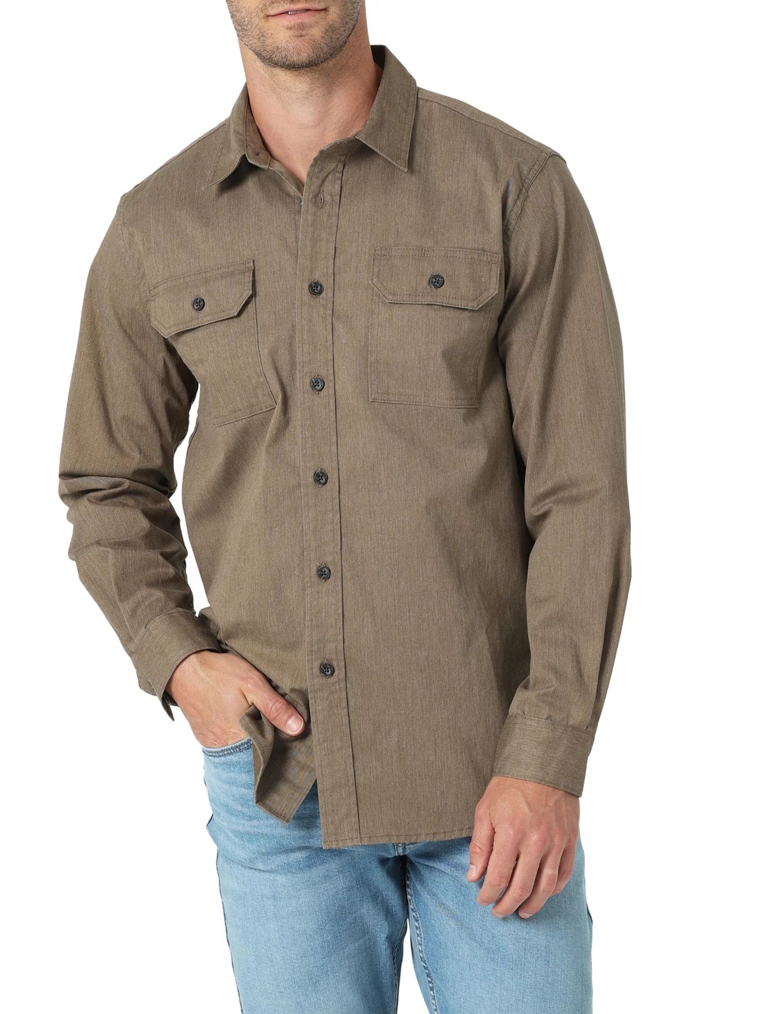 Wrangler® Men's Long Sleeve Epic Soft Woven Shirt | Walmart (US)