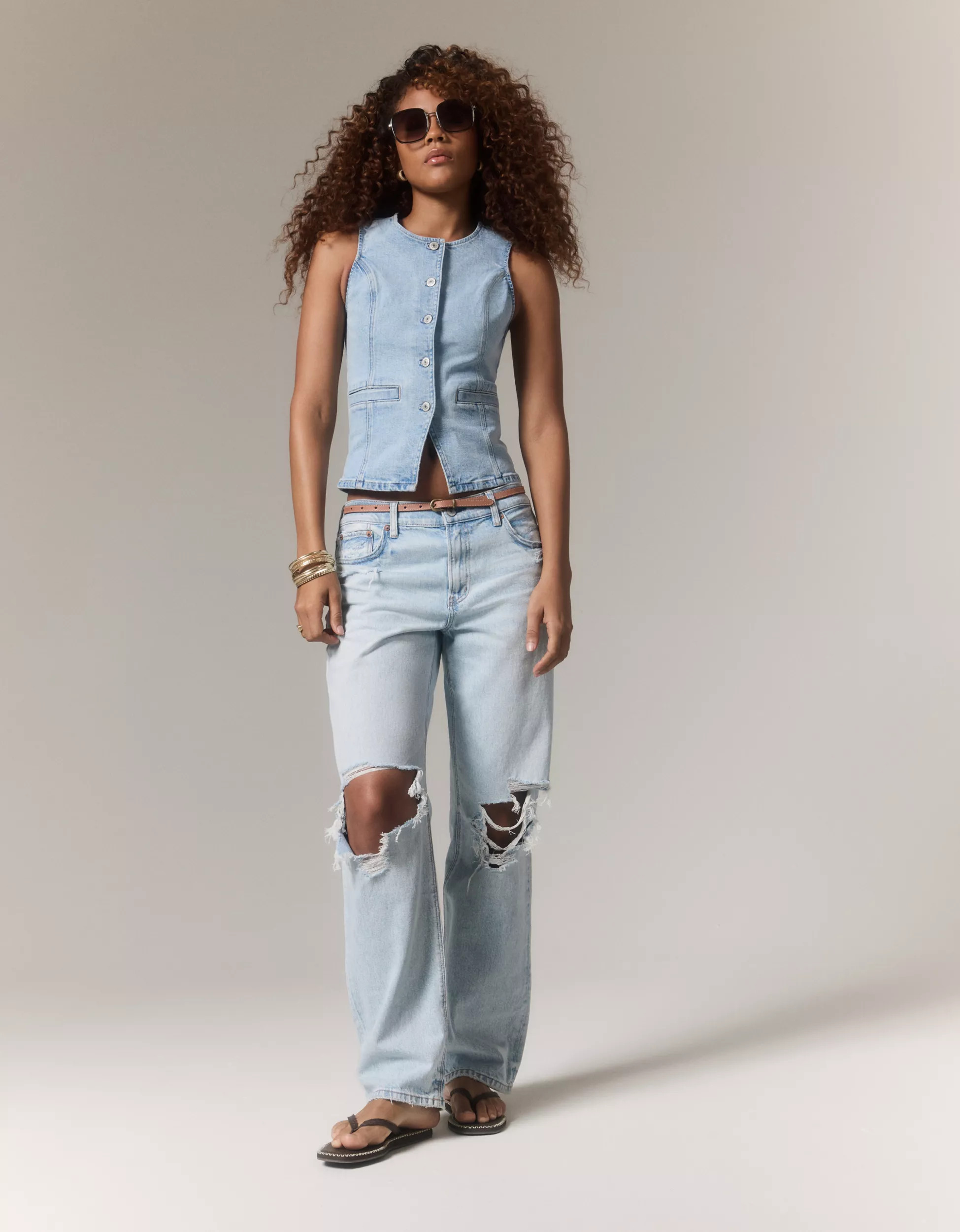 AE Strigid Ripped Low-Rise Ex-Boyfriend Jean | American Eagle Outfitters (US & CA)