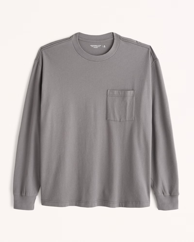 Men's Essential Long-Sleeve Pocket Tee | Men's Clearance - New Styles Added | Abercrombie.com | Abercrombie & Fitch (US)