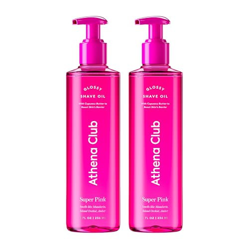 Athena Club Shave Oil for Women, Hydrating Pre-Shave Oil with Jojoba and Avocado Oils, Smooth Glide for Sensitive Skin, Super Pink Scent, 8 fl oz, Pack of 2 | Amazon (US)