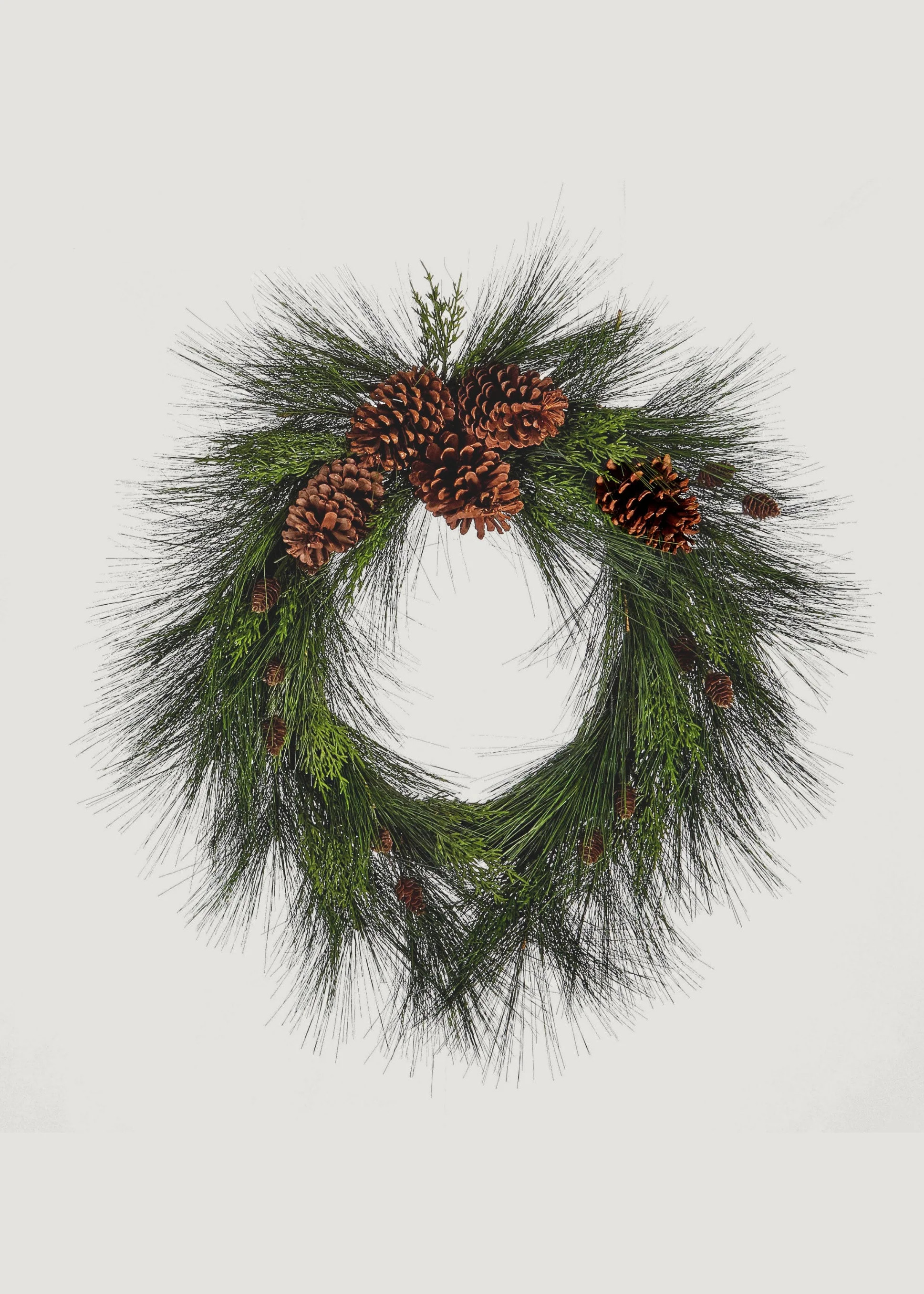 Long Needle Pine Wreath with Cones | Fake Winter Wreaths | Afloral | Afloral