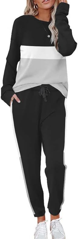 ETCYY NEW Lounge Sets for Women Two Piece Outfits Sweatsuits Sets Long Pant Loungewear Workout At... | Amazon (US)