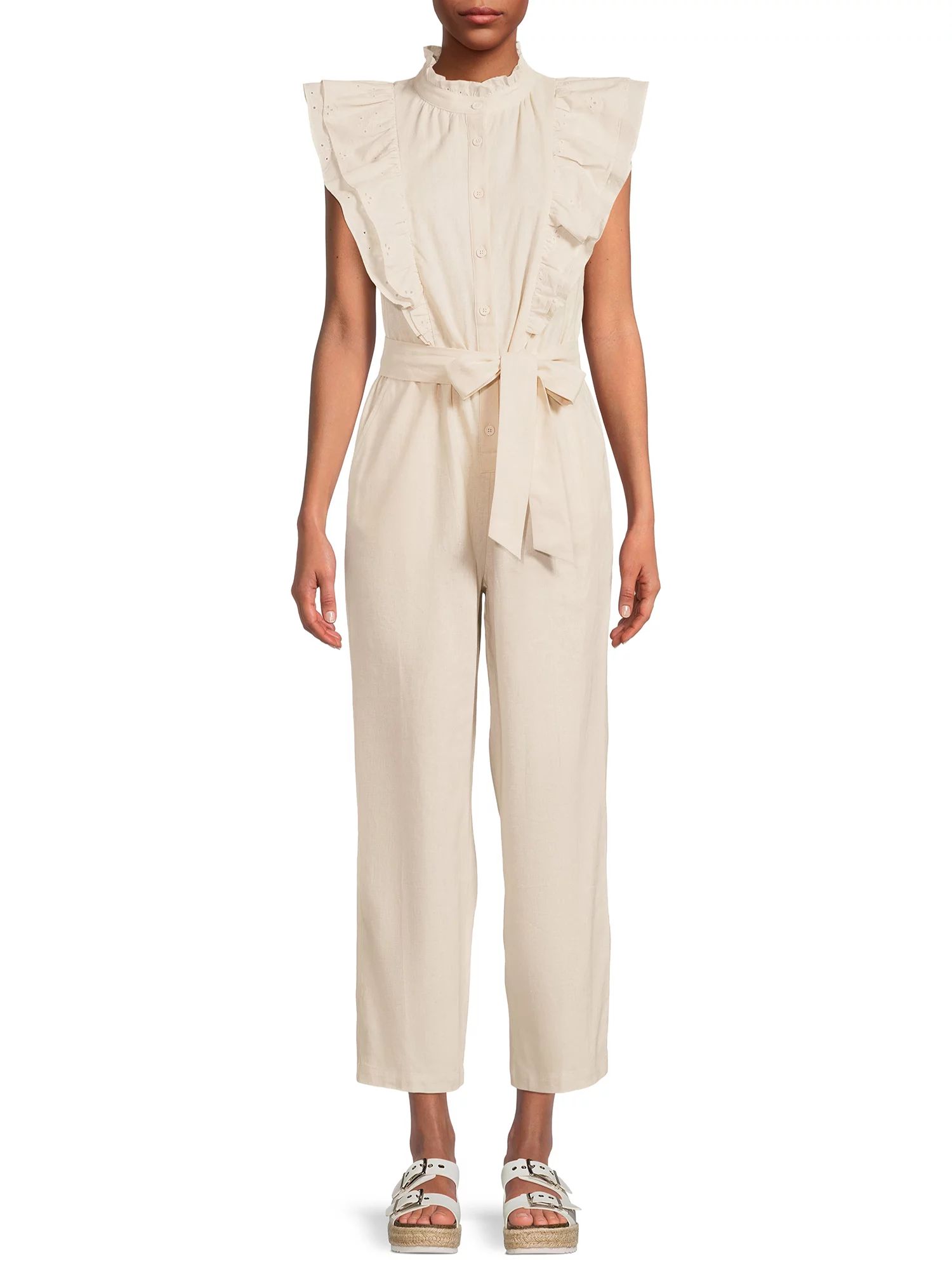 The Get Women's Eyelet Ruffle Jumpsuit | Walmart (US)