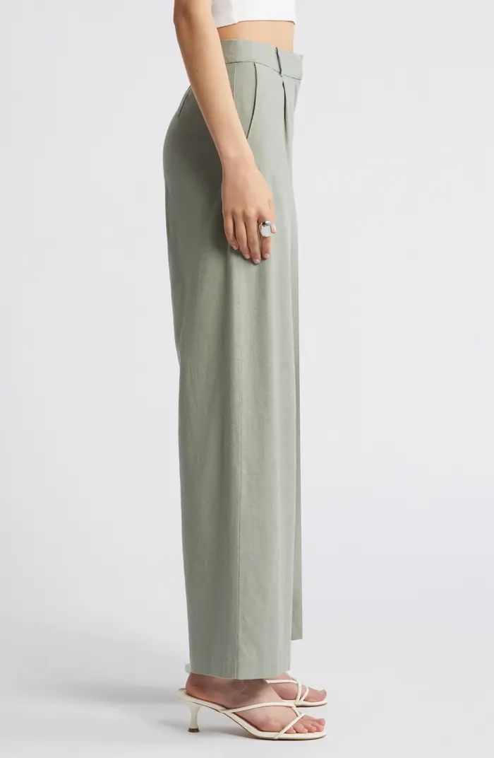 Wide Leg Linen Blend Pants | Nordstrom