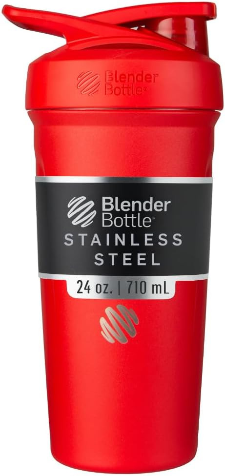 BlenderBottle Strada Shaker Cup Insulated Stainless Steel Water Bottle with Wire Whisk, 24-Ounce,... | Amazon (US)