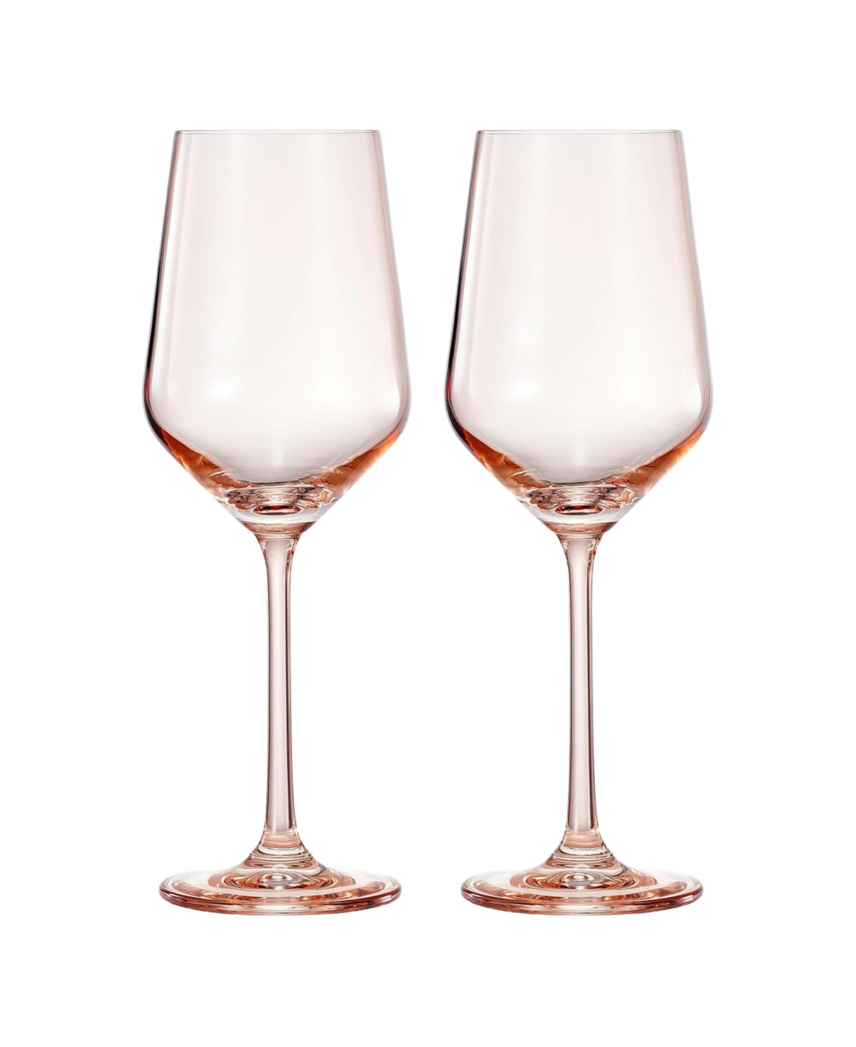 The Wine Savant Contemporary Wine Glasses, Set of 2 - Light pink | Macy's