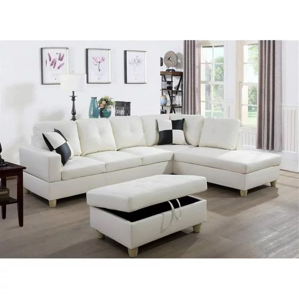 PonLiving Furniture Wonderland 106.5'' Sectional Sofa with Storage Ottoman, Left Hand & Right Han... | Walmart (US)