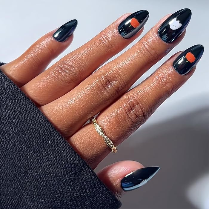 Glamnetic Halloween Press On Nails, Short Almond Glazed, Tricks & Treats | Amazon (US)