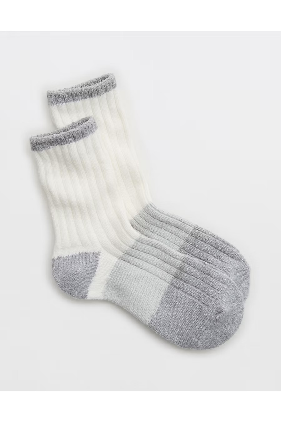 Aerie Colorblock Marled Crew Socks Women's Light Gray One Size | Aerie