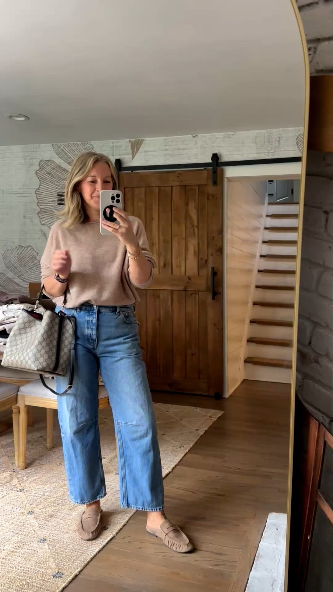 My outfit for a birthday breakfast! Large cashmere sweater for extra slouch and a size down in the jeans to a 29; regular length. Loafers are true to size  

#LTKselfcare #LTKootd #LTKdayinmylife