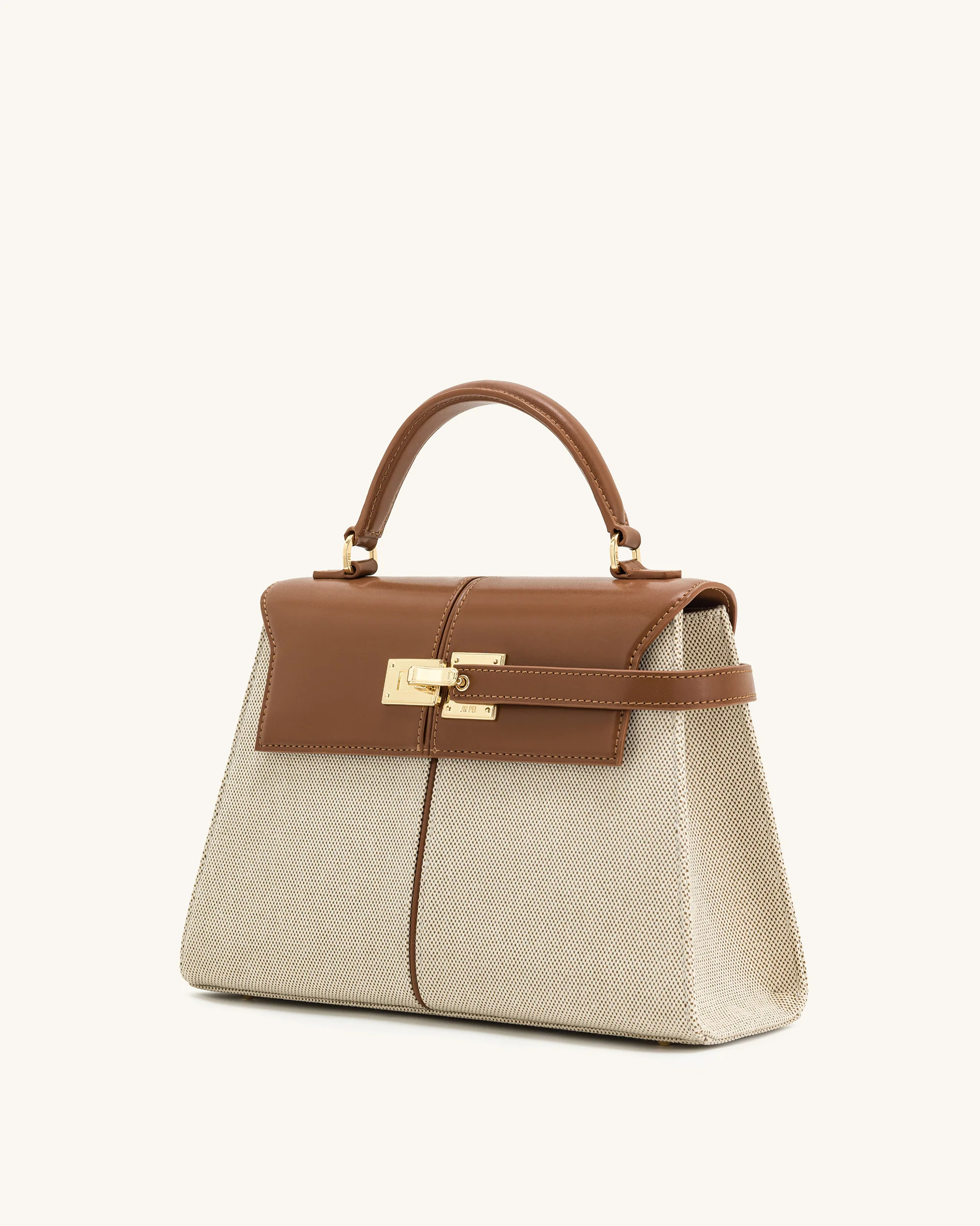 Elise Large Top Handle Bag - Brown Canvas | JW PEI US