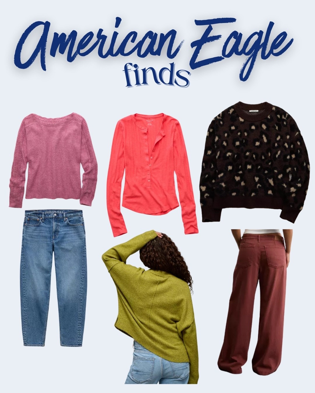 My recent purchases from American Eagle. All on sale right now! 

#LTKSaleAlert #LTKCyberWeek