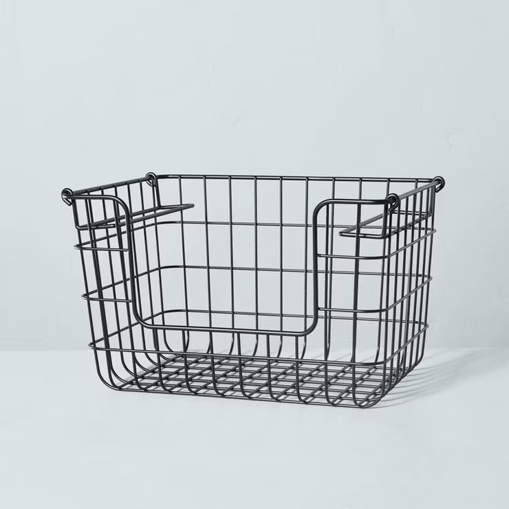 Stacking Wire Storage Basket Matte Black - Hearth & Hand™ with Magnolia | Target