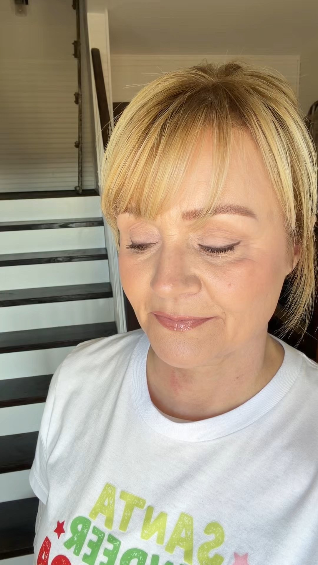 New blush, new lip balm and burgundy shadow as liner! 

#LTKBeauty #LTKOver40