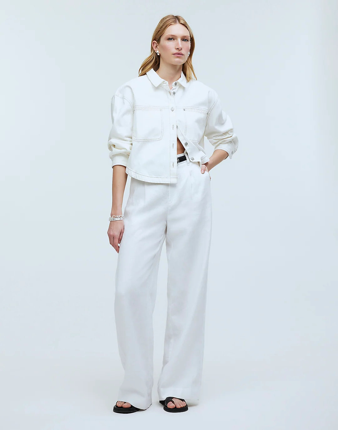 The Harlow Wide-Leg Pant in 100% Linen | Madewell